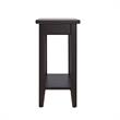 Bowery Hill Narrow Solid Wood End Table with Display Shelf in Black