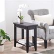 Bowery Hill Narrow Solid Wood End Table with Display Shelf in Black