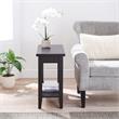 Bowery Hill Narrow Solid Wood End Table with Display Shelf in Black