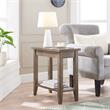 Bowery Hill Solid Wood Narrow End Table with Shelf in Smoke Gray