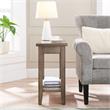 Bowery Hill Solid Wood Narrow End Table with Shelf in Smoke Gray