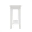 Bowery Hill Contemporary Solid Wood Narrow End Table with Shelf in White