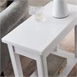 Bowery Hill Contemporary Solid Wood Narrow End Table with Shelf in White