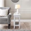 Bowery Hill Contemporary Solid Wood Narrow End Table with Shelf in White