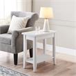 Bowery Hill Contemporary Solid Wood Narrow End Table with Shelf in White