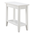 Bowery Hill Contemporary Solid Wood Narrow End Table with Shelf in White
