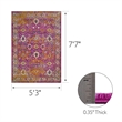 Bowery Hill Vintage Turkish Medallion Faded Fuchsia Area Rug 5'3