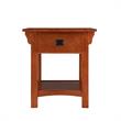 Bowery Hill Solid Wood Mission Side Table with Locking Drawer in Medium Oak