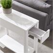 Bowery Hill Solid Wood Mission Side Table with Locking Drawer in Medium Oak
