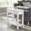 Bowery Hill Solid Wood Mission Side Table with Locking Drawer in Medium Oak