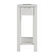 Bowery Hill Solid Wood End Table with Drawer and AC/USB Outlet in Gray