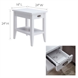 Bowery Hill Solid Wood Chairside Table with Drawer and Display Shelf in White