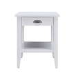 Bowery Hill Solid Wood End Table with Drawer and Display Shelf in White