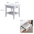 Bowery Hill Solid Wood End Table with Drawer and Display Shelf in White