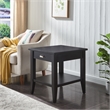 Bowery Hill Solid Wood End Table with Drawer and Display Shelf in Black