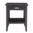 Bowery Hill Solid Wood End Table with Drawer and Display Shelf in Black