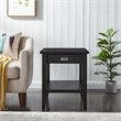 Bowery Hill Solid Wood End Table with Drawer and Display Shelf in Black