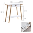Bowery Hill Wood and Metal Console Table with Drawer in White