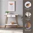 Bowery Hill Wood and Metal Console Table with Drawer in White