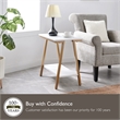 Bowery Hill Narrow Wood Side Table with Metal Frame in White