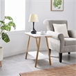 Bowery Hill Narrow Wood Side Table with Metal Frame in White