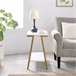 Bowery Hill Narrow Wood Side Table with Metal Frame in White