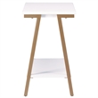 Bowery Hill Narrow Wood Side Table with Metal Frame in White