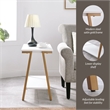 Bowery Hill Narrow Wood Side Table with Metal Frame in White