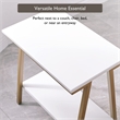 Bowery Hill Narrow Wood Side Table with Metal Frame in White