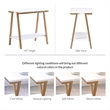 Bowery Hill Narrow Wood Side Table with Metal Frame in White