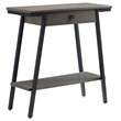 Bowery Hill Wood and Metal Console Table with Drawer in Gray