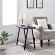 Bowery Hill Contemporary Narrow Wood Side Table with Metal Frame in Gray