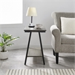 Bowery Hill Contemporary Narrow Wood Side Table with Metal Frame in Gray