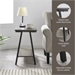 Bowery Hill Contemporary Narrow Wood Side Table with Metal Frame in Gray
