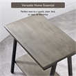 Bowery Hill Contemporary Narrow Wood Side Table with Metal Frame in Gray