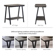 Bowery Hill Contemporary Narrow Wood Side Table with Metal Frame in Gray