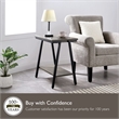 Bowery Hill Contemporary Narrow Wood Side Table with Metal Frame in Gray