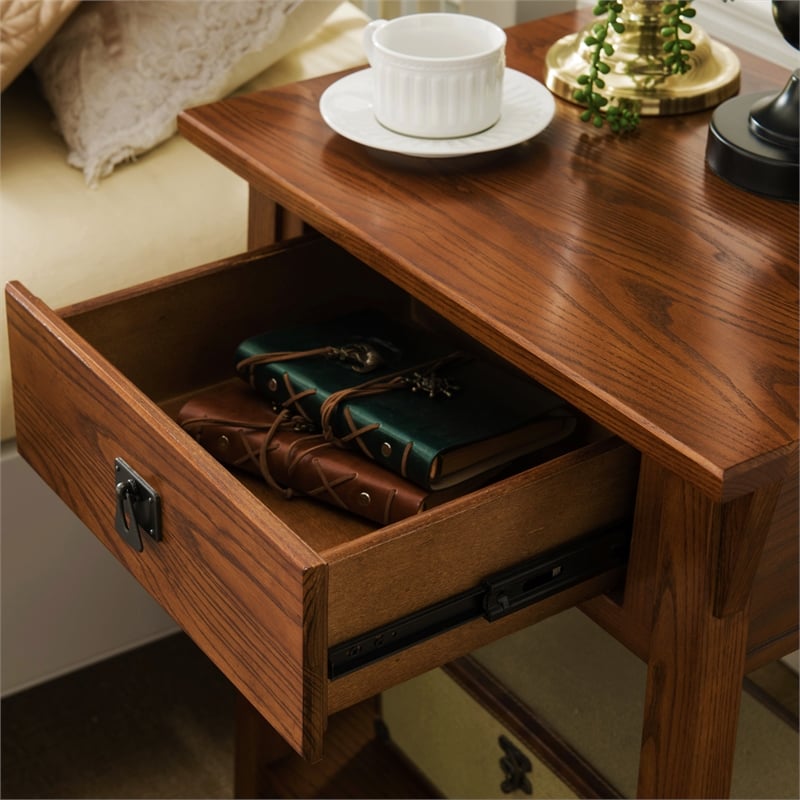 Bowery Hill Traditional Solid Wood End Table Set of 2 in Rust