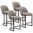 Bowery Hill Barrelback Counter Stool with Espresso Metal Base Set of 4 in Gray