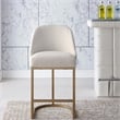 Bowery Hill Barrelback Counter Stool with Gold Metal Base Set of 4 in White