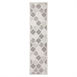 Bowery Hill Quatrefoil Indoor Outdoor Area Rug Runner 2' x 8' in Gray/Ivory