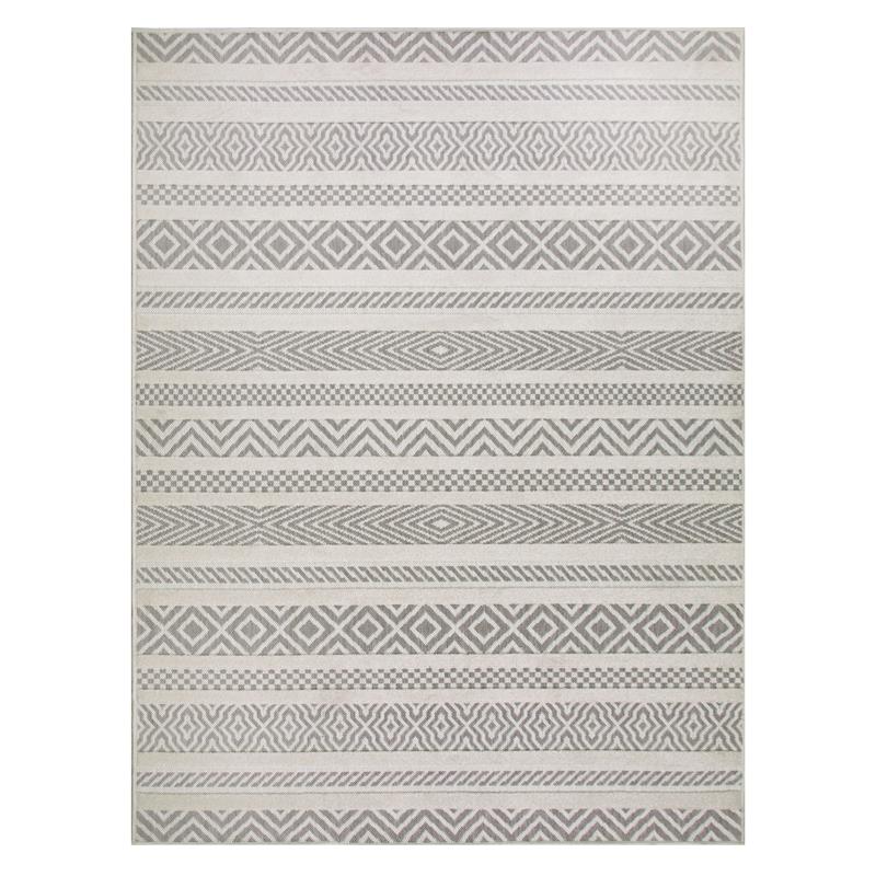 Bowery Hill Multi-Color-Pattern Indoor Outdoor Area Rug 4' x 6' in Gray/Beige