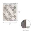 Bowery Hill Quatrefoil Indoor Outdoor Area Rug 3' x 5' in Gray/Ivory