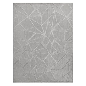 Bowery Hill Geometric Indoor Outdoor Area Rug 7'10&quot x 10' in Warm Gray