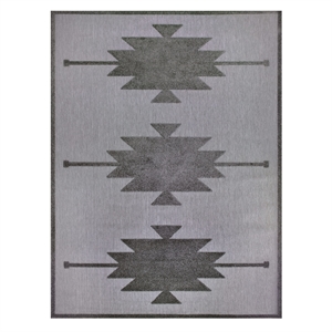 Bowery Hill Southwestern Indoor Outdoor Area Rug 7'10&quot x 10' in Dark/Light Gray