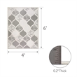 Bowery Hill Quatrefoil Indoor Outdoor Area Rug 4' x 6' in Gray/Ivory