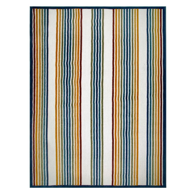 Bowery Hill Colorful Line Indoor Outdoor Area Rug 4' x 6' in Multi-Color