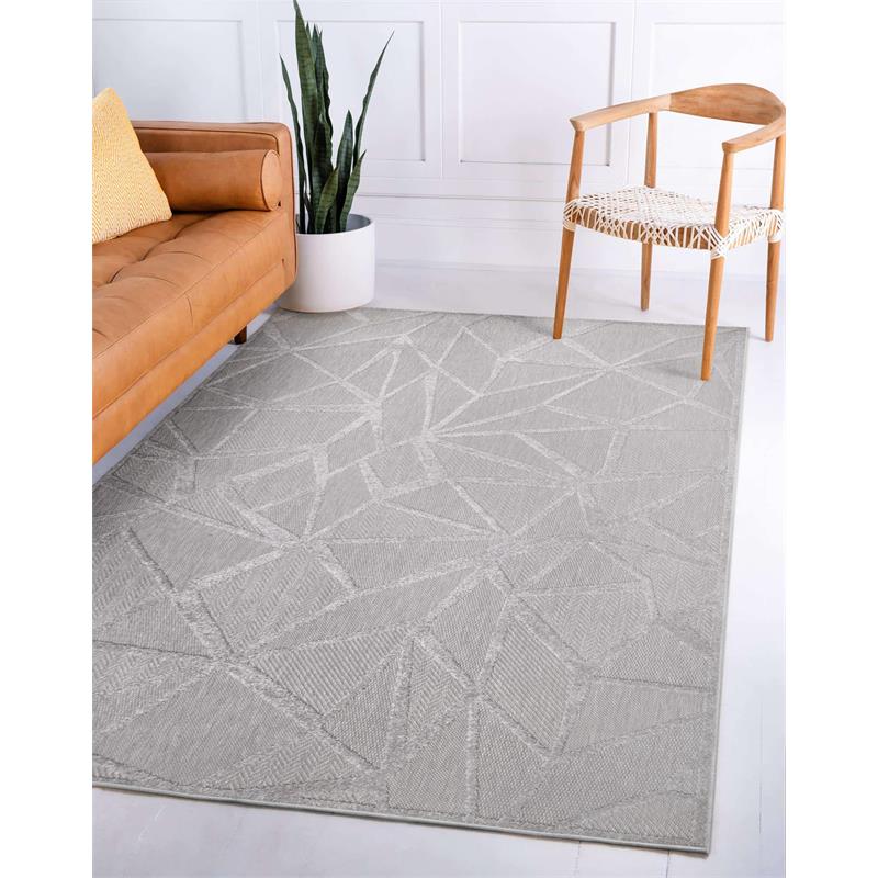 Bowery Hill Geometric Indoor Outdoor Area Rug 5'3
