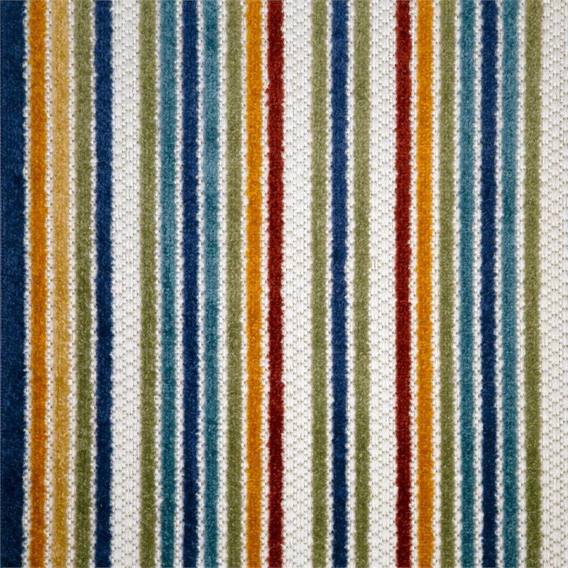 Bowery Hill Colorful Line Indoor Outdoor Area Rug Runner 2' x 8' in Multi-Color
