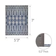 Bowery Hill Gray with Blue Moroccan Indoor Outdoor Area Rug 5'3